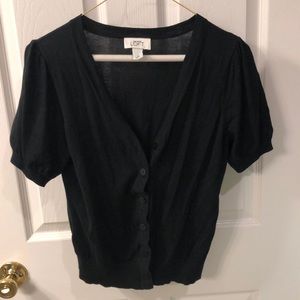 Black short-sleeve cardigan